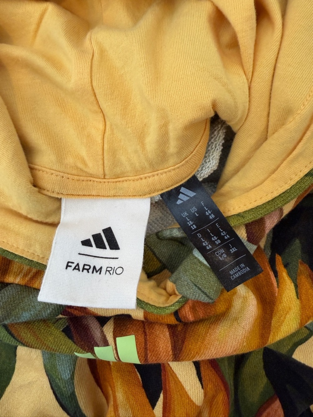 adidas farm rio print cropped hoodie L birds of paradise - Picture 6 of 6